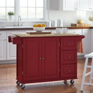 Thatcher Kitchen Cart, Red
