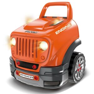 The Bubble Factory ATV Car Workshop in Orange- Take Apart & Rebuild Motor, Realistic Effects, Kids 3+