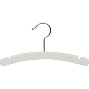 The Great American Hanger Company White Arched Wooden Baby Hanger, 10 Inch Wood Top Hangers with Chrome Swivel Hook for Infant Clothes or Onesie box