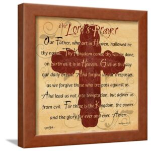 The Lords Prayer Cross, Religion Framed Art Print Wall Art by Diane Stimson Sold by Art.Com