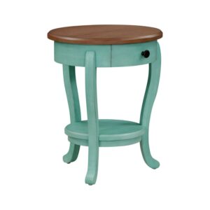 The Pioneer Woman Helen End Table Made With Solid Wood Frame, Teal