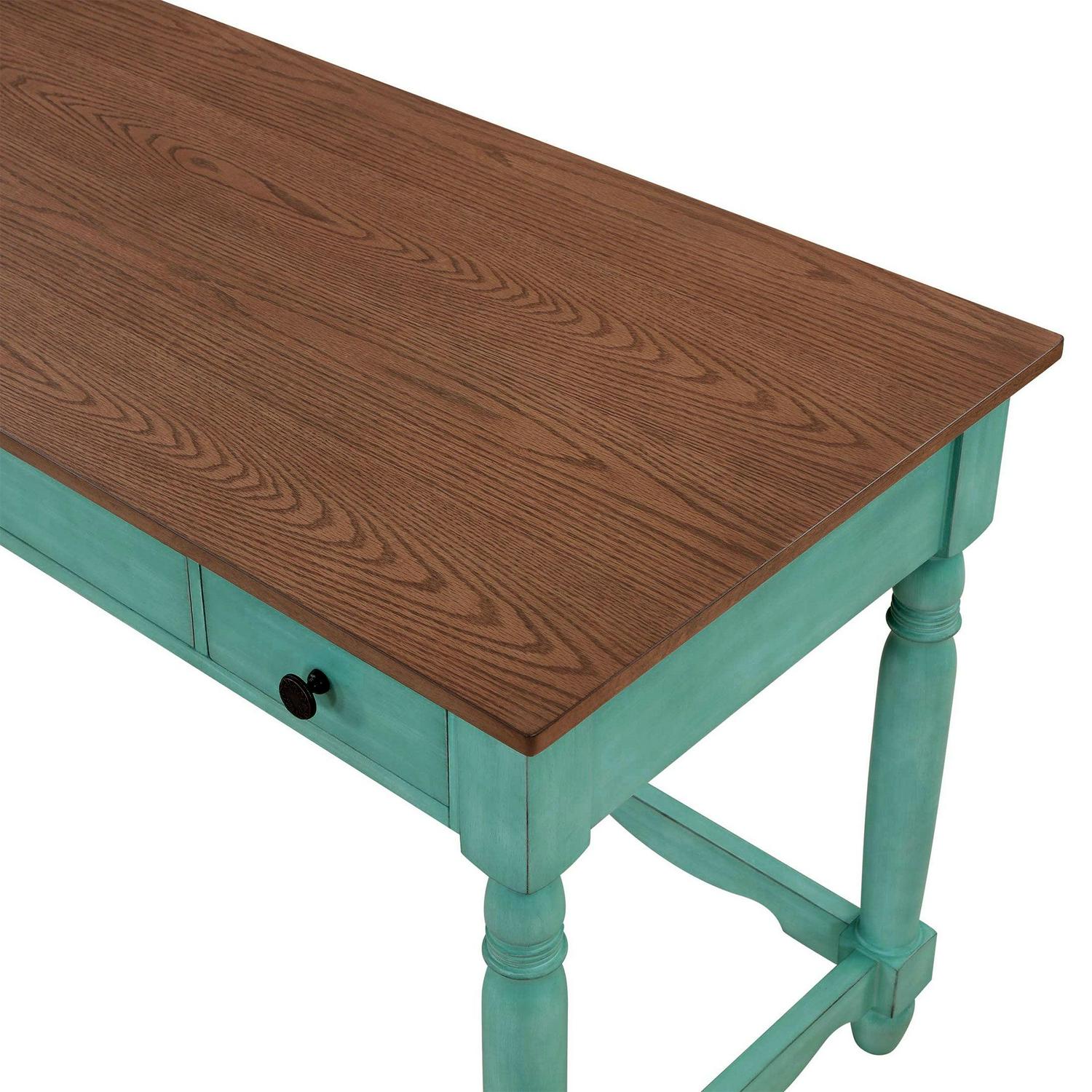 The Pioneer Woman Writing Desk Made With Solid Wood Frame, Teal - Image 6