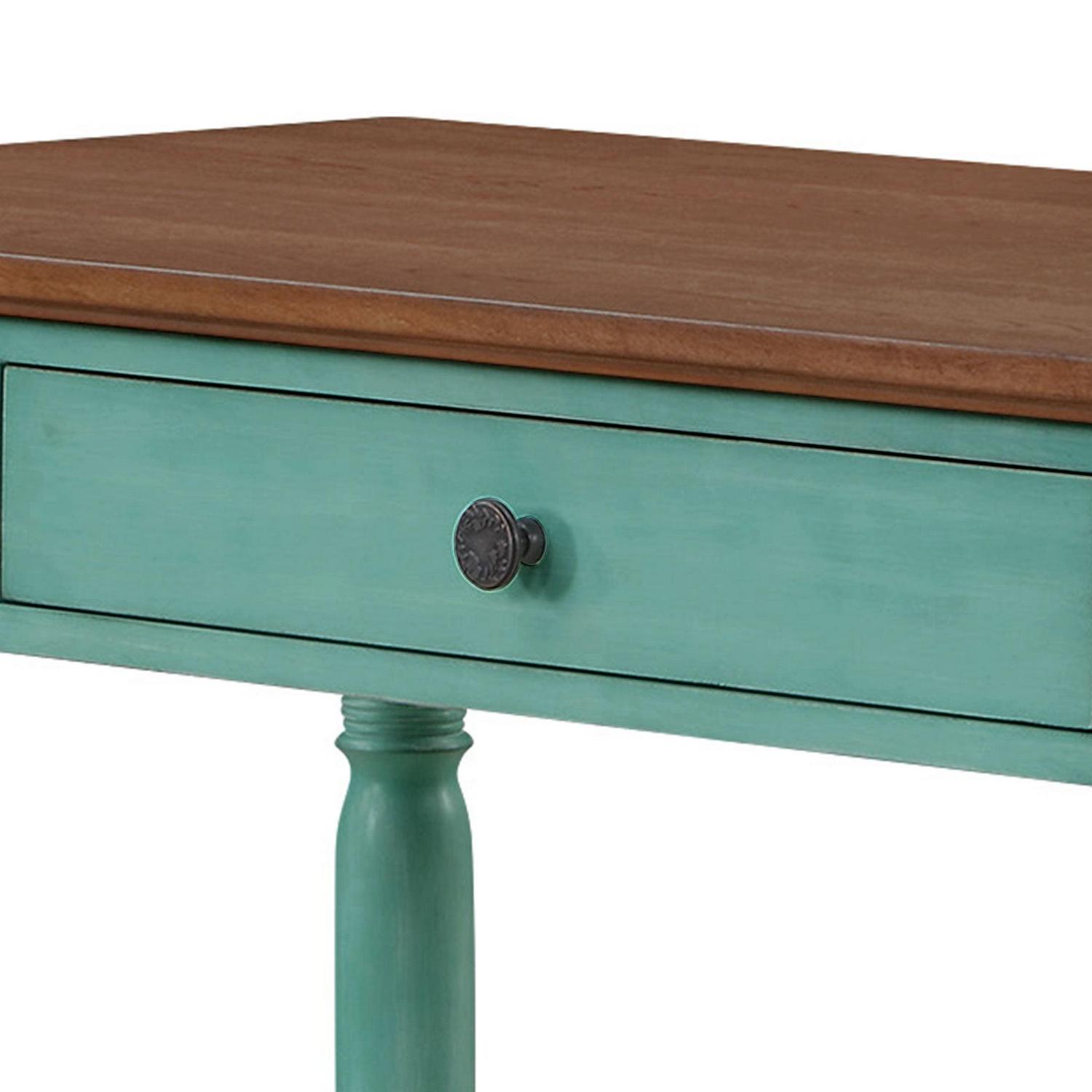 The Pioneer Woman Writing Desk Made With Solid Wood Frame, Teal - Image 7