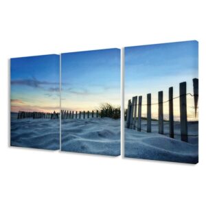 Stupell Sand Dune Fence at Sundown 3-piece Triptych Canvas Art Set