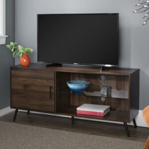 Walker Edison 52" Mid-Century Dark Walnut Console for TVs up to 52"
