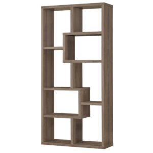 Theo 10-shelf Bookcase Weathered Grey
