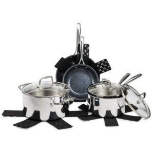 Thyme & Table Non-Stick 12-Piece Cookware Set Tri-Ply Stainless Steel