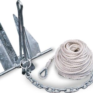 Danforth 10 lbs Hooker Quik Set Anchor Kit w/ Chain & Line 20'-24' Boat