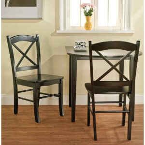 Simple Living Country Cottage Dining Chairs (Set of 2) Black Black Finish Farmhouse