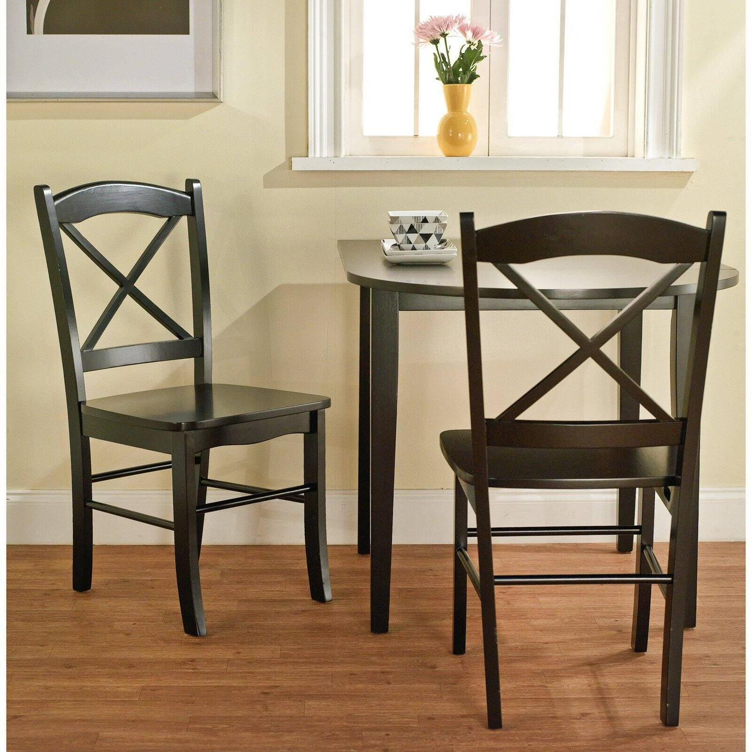 Simple Living Country Cottage Dining Chairs (Set of 2) Black Black Finish Farmhouse