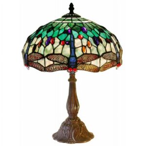 Tiffany Style White Dragonfly Table Lamp