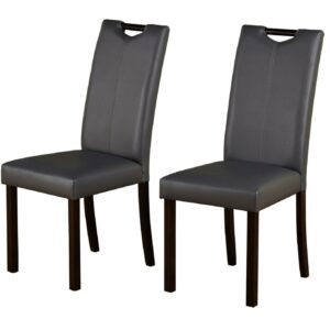 TMS Tilo Indoor Dining Chair, Set of 2, Gray Faux Leather
