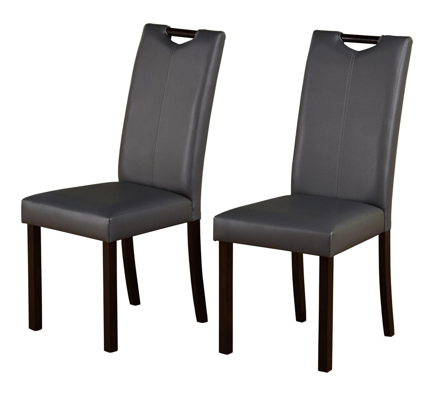 TMS Tilo Indoor Dining Chair, Set of 2, Gray Faux Leather