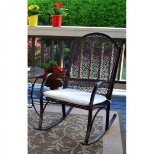 Tortuga Outdoor Garden Oiled Copper Metal Rocking Chair with Cushion