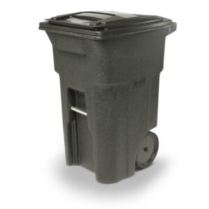 Toter 64 Gal. Trash Can Blackstone with Quiet Wheels and Lid