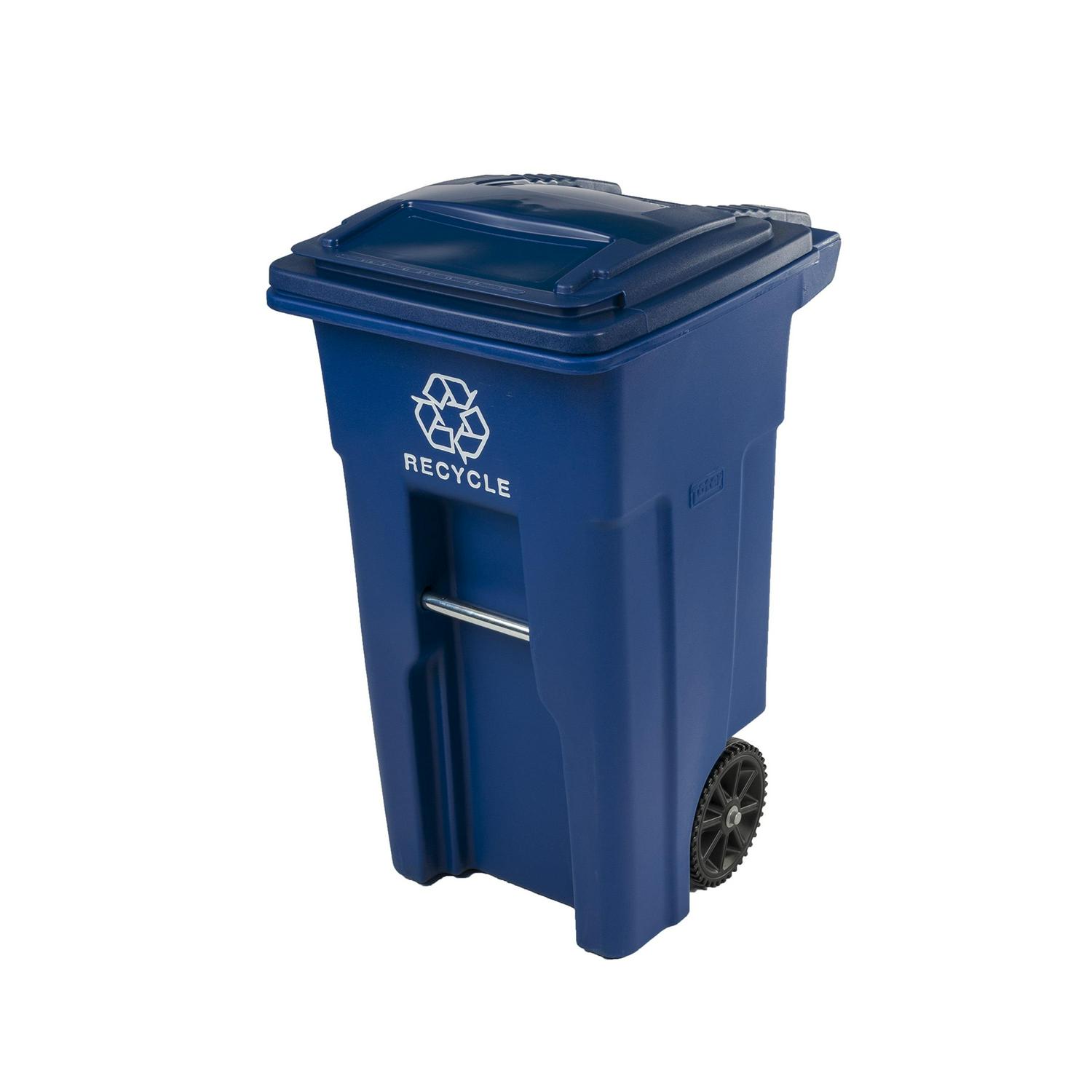 Toter 32 Gal. Blue Recycling Container with Wheels and Lid