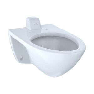 Toto CT708UV#01 TOTOÂ® Elongated 1.0 GPF Wall-Mounted Flushometer Toilet Bowl with Back Spud, Cotton White - CT708UV#01