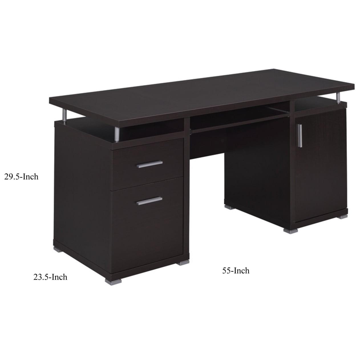 Tracy 55-inch 2-drawer Office Computer Desk Cappuccino - Image 5