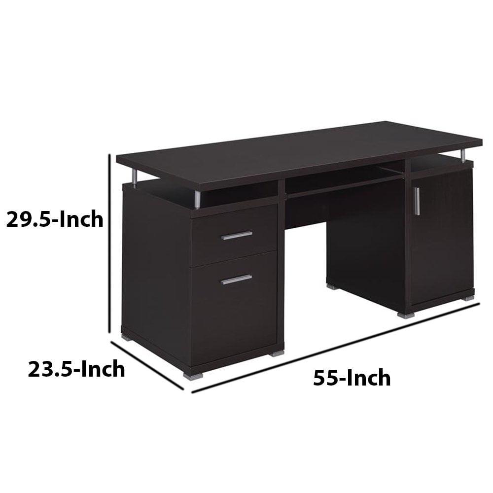Tracy 55-inch 2-drawer Office Computer Desk Cappuccino - Image 6