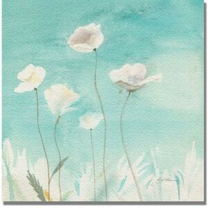 Trademark Art "White Poppies" Canvas Art by Shelia Golden