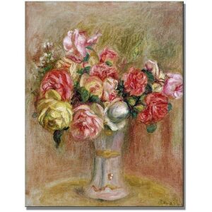Trademark Fine Art "Roses in a Sevres Vase" Canvas Wall Art by Pierre Renoir