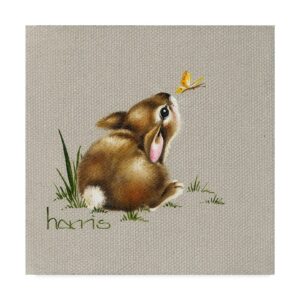 Trademark Fine Art 'Tiny Bunny' Canvas Art by Peggy Harris