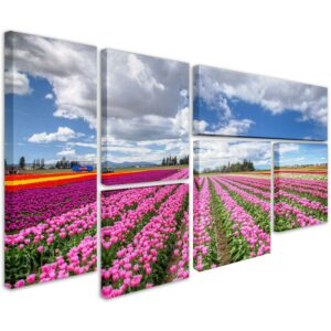 Trademark Fine Art "Tulip Field" Multi-Panel Art Set by Pierre Leclerc