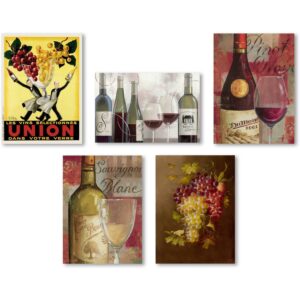 Trademark Fine Art "Wine Wall Collection 5 Panel Set" Canvas Art