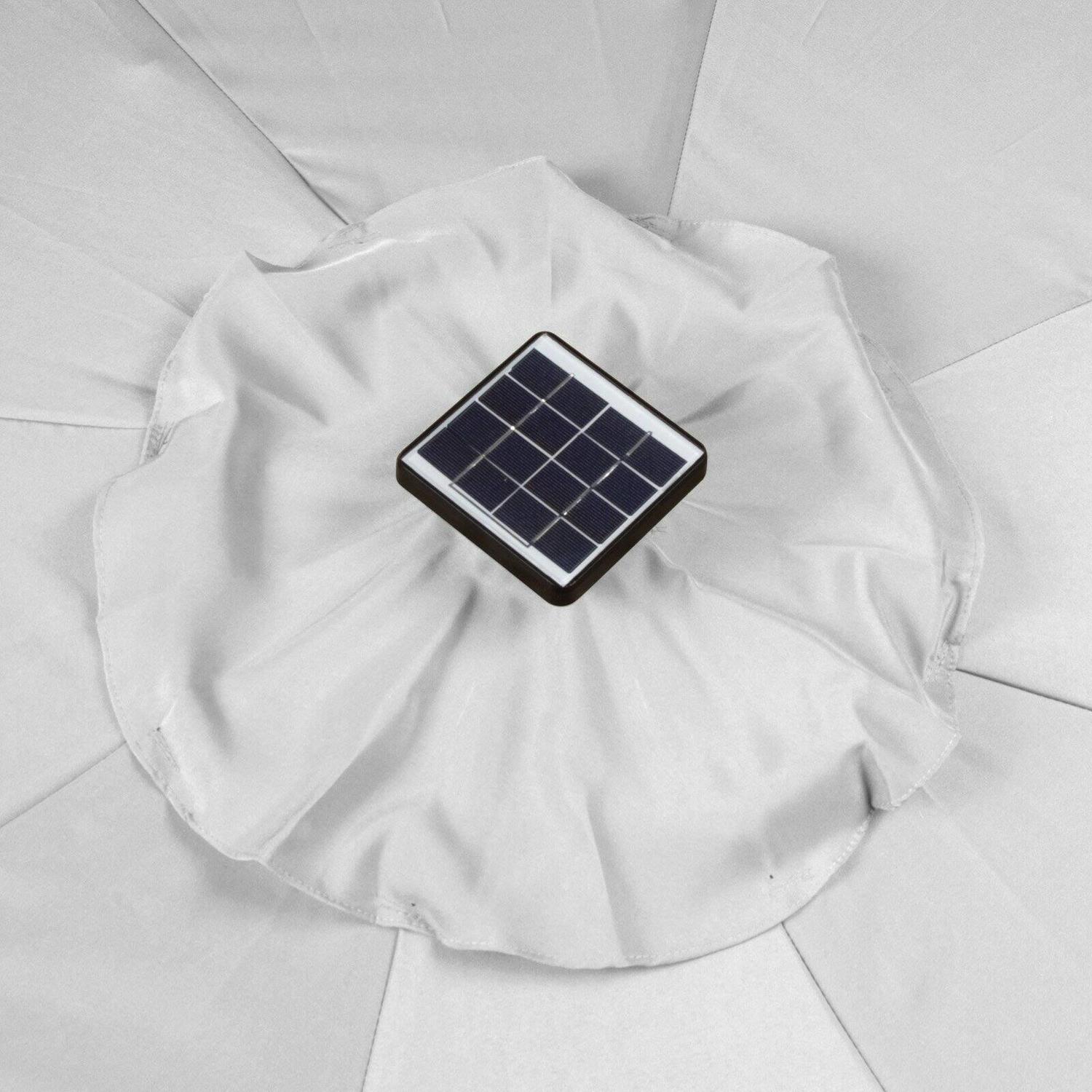 Trademark Innovations 9' Black Octagon Deluxe Solar Powered LED Lighted Patio Umbrella - Image 4