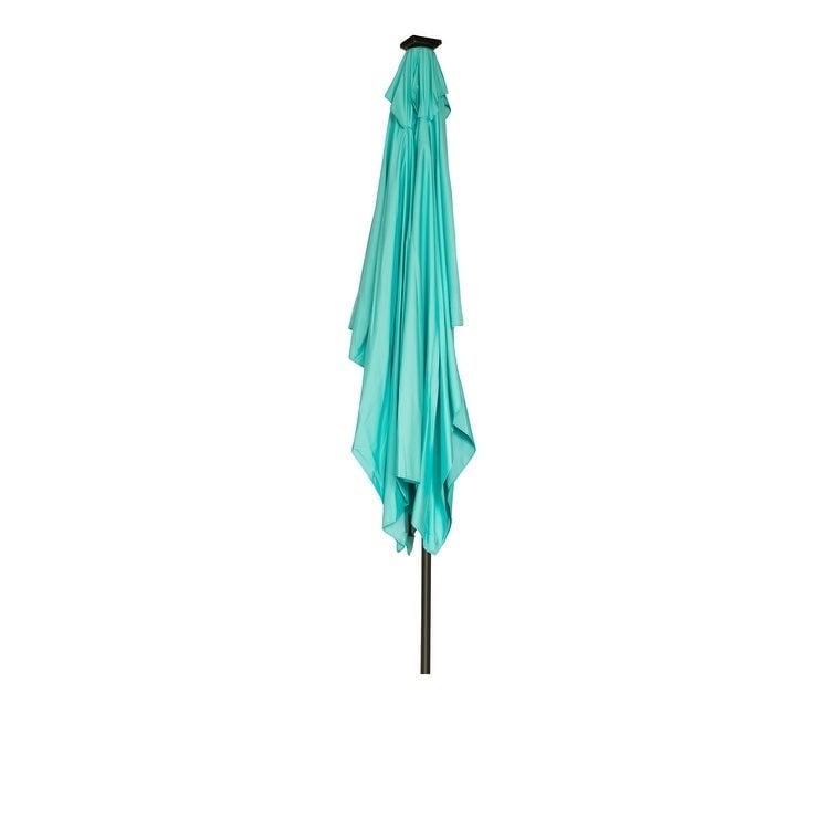 Trademark Innovations Teal Rectangular Solar Powered LED Lighted Patio Umbrella, 10' x 6.5' - Image 3