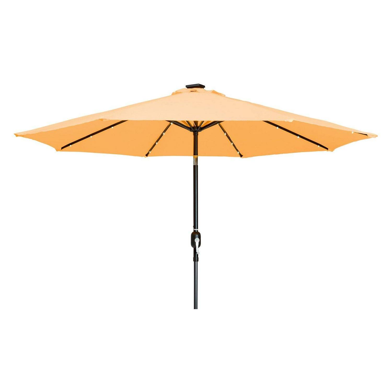 Trademark Innovations 9' Black Octagon Deluxe Solar Powered LED Lighted Patio Umbrella - Image 11