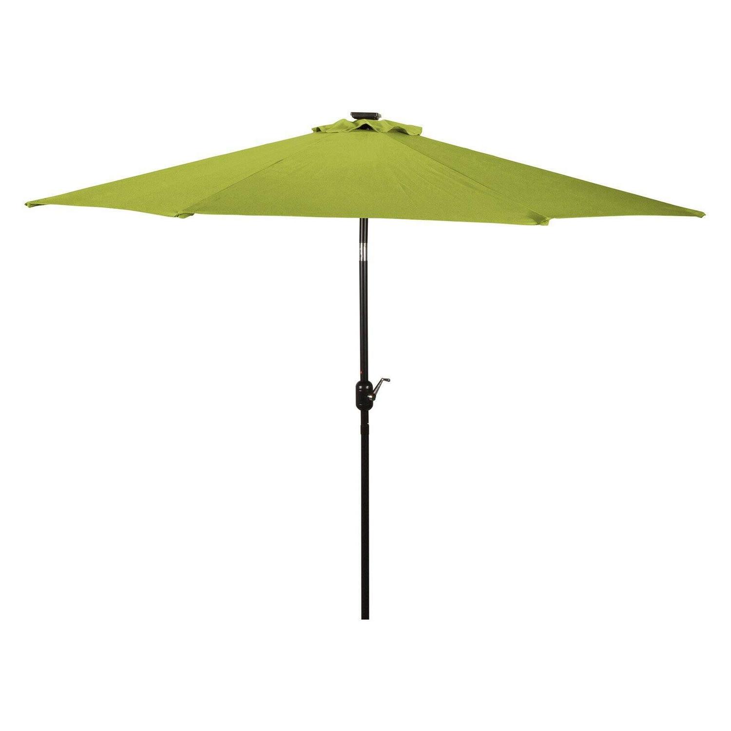 Trademark Innovations 9' Black Octagon Deluxe Solar Powered LED Lighted Patio Umbrella - Image 2