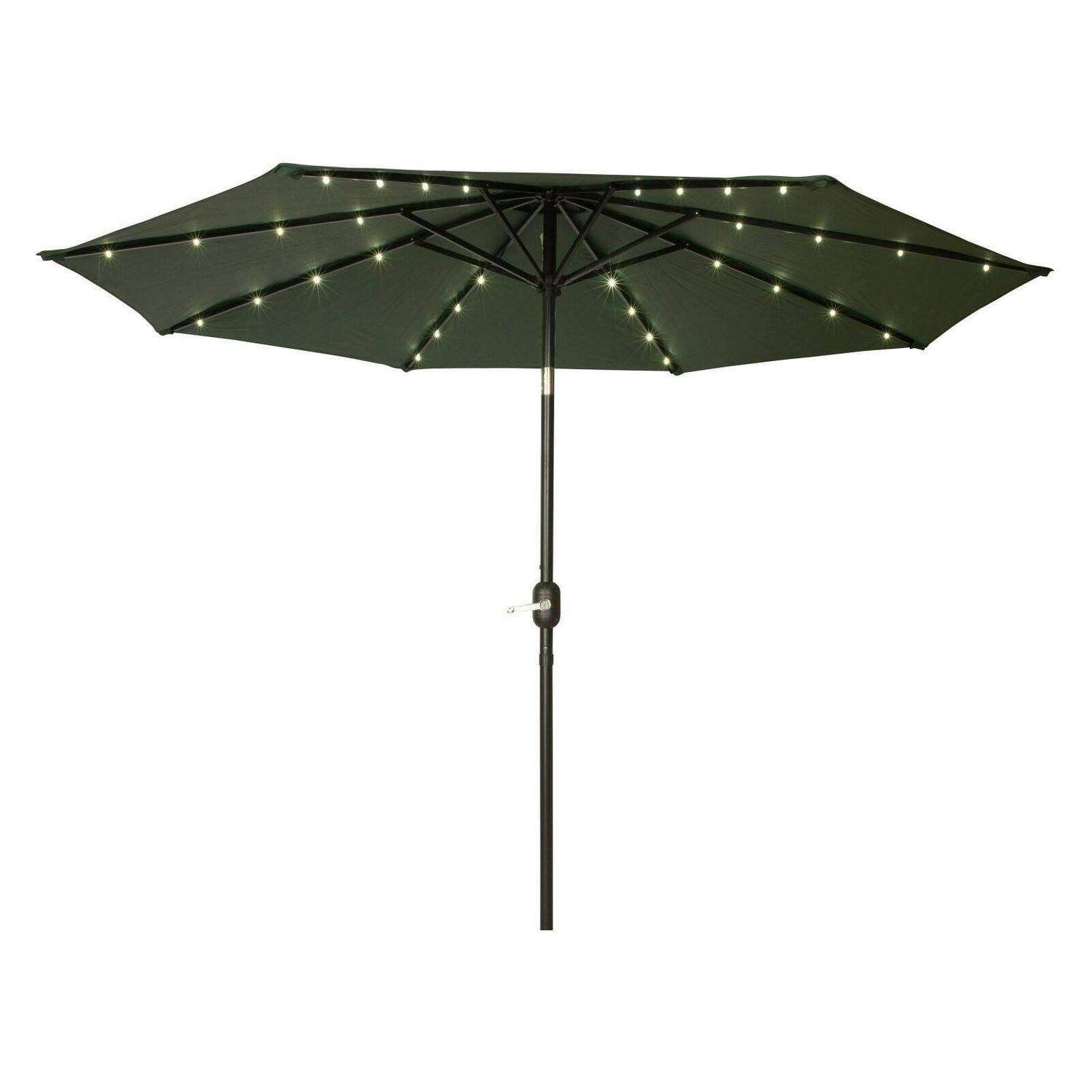 Trademark Innovations 9' Black Octagon Deluxe Solar Powered LED Lighted Patio Umbrella - Image 9
