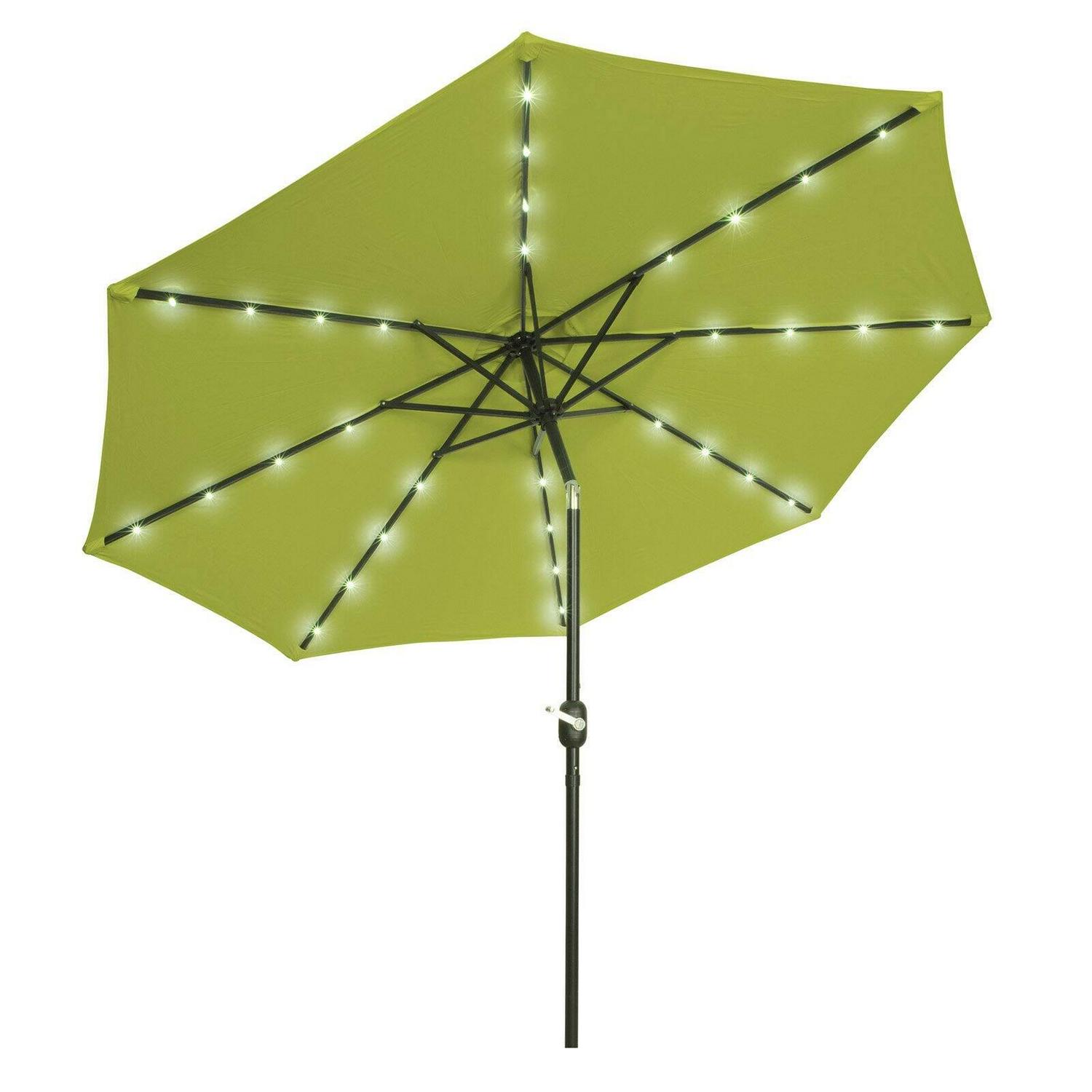 Trademark Innovations 9' Black Octagon Deluxe Solar Powered LED Lighted Patio Umbrella - Image 3