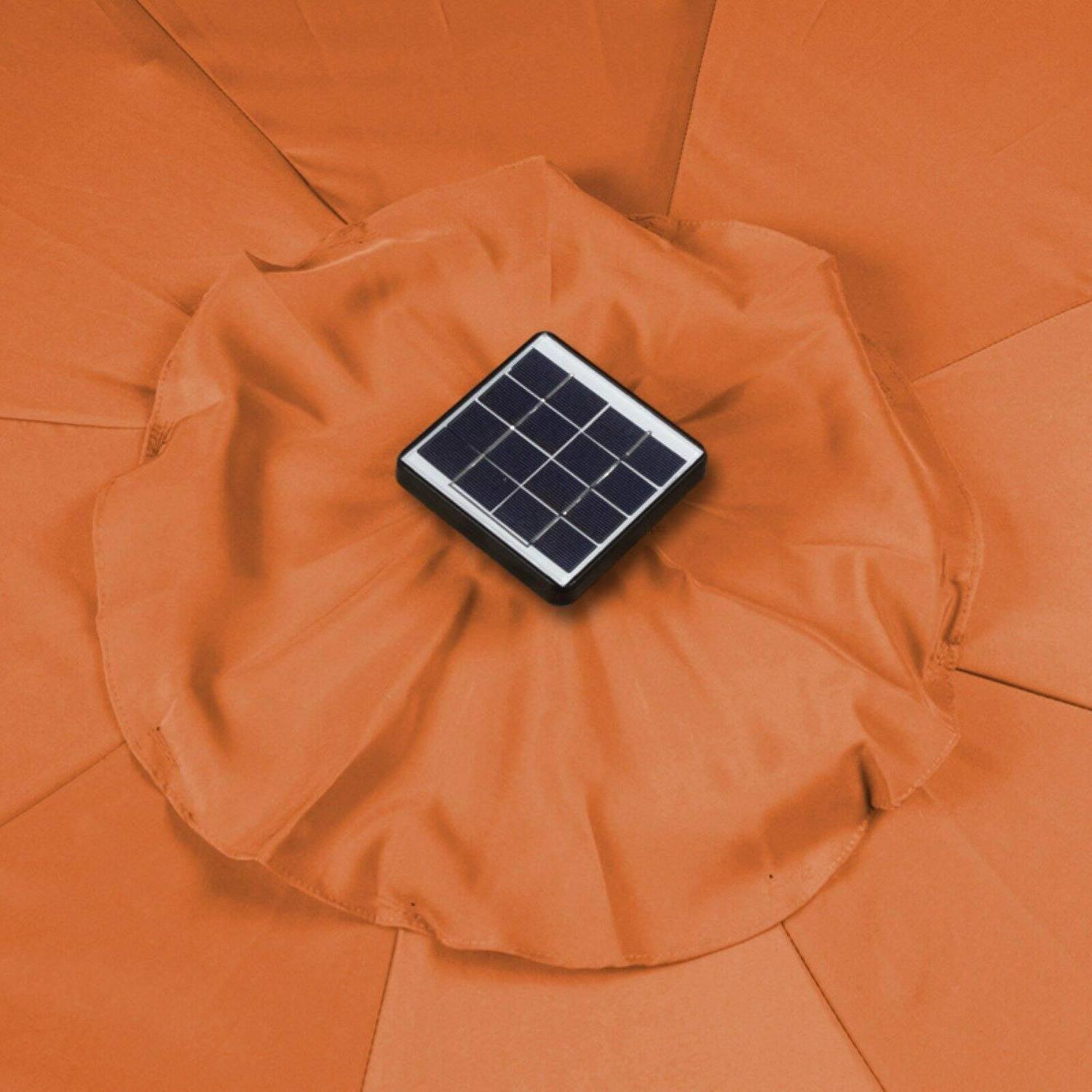 Trademark Innovations 9' Black Octagon Deluxe Solar Powered LED Lighted Patio Umbrella - Image 5