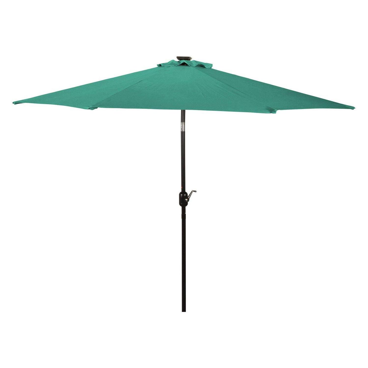 Trademark Innovations 9' Black Octagon Deluxe Solar Powered LED Lighted Patio Umbrella - Image 8