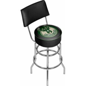 Trademark Gameroom Milwaukee Bucks Logo Bar Stool with Back Rest