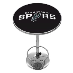 San Antonio Spurs Logo Bar Table with Adjustable Footrest and Acrylic Top