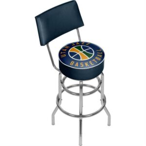Trademark Gameroom Utah Jazz Logo Bar Stool with Back Rest