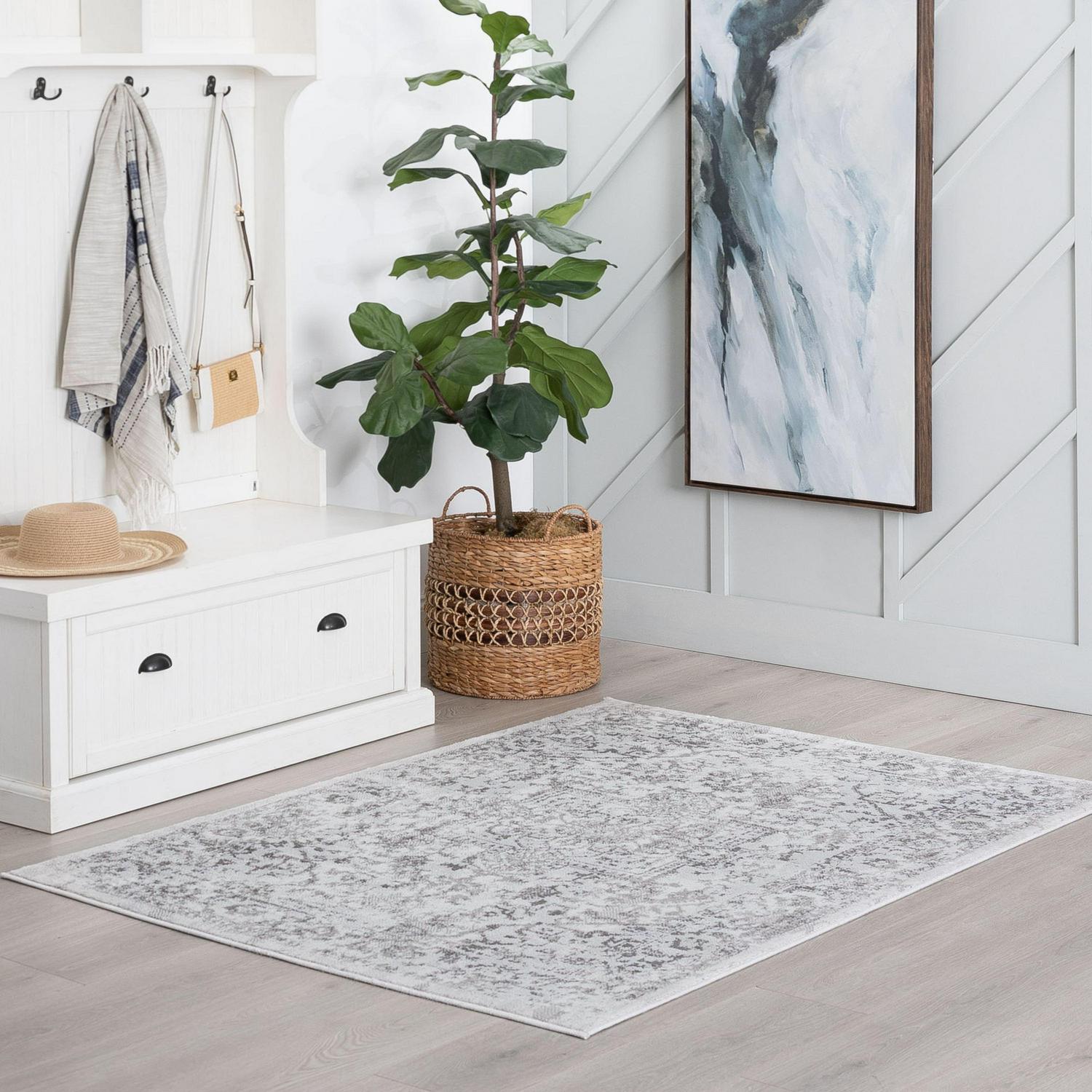 Bliss Rugs Persian Traditional Area Rug, Geometric Indoor Rugs for Living Room, Dining Room, Bedroom | White, 5' x 7' (5'3''x7'3'') - Image 7