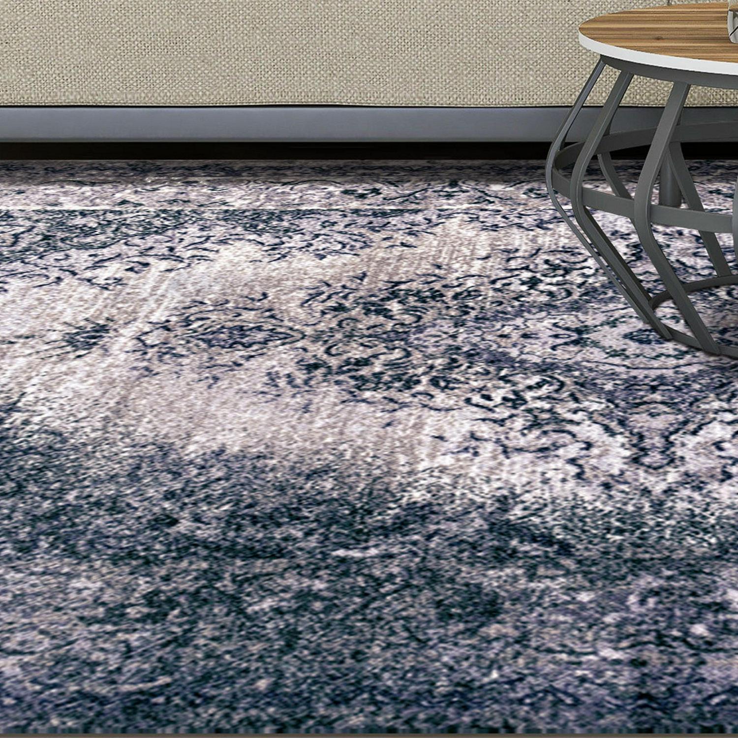 Traditional Oriental Vintage Medallion Non Slip Indoor Runner Rug, Gray, 2' 7" x 8' - Image 5