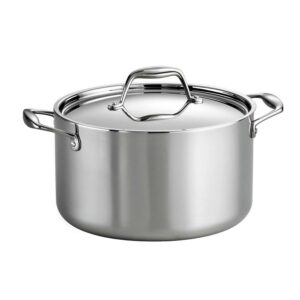 Tramontina Signature 6-Quart Tri-Ply Clad Stainless Steel Sauce Pot with Lid, Induction-Ready Pot, Dishwasher-Safe