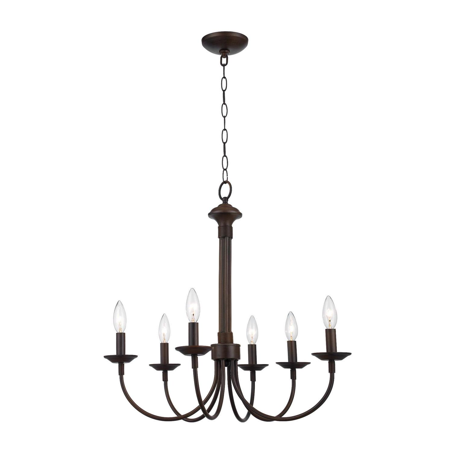Six Light Black Up Chandelier - Image 2