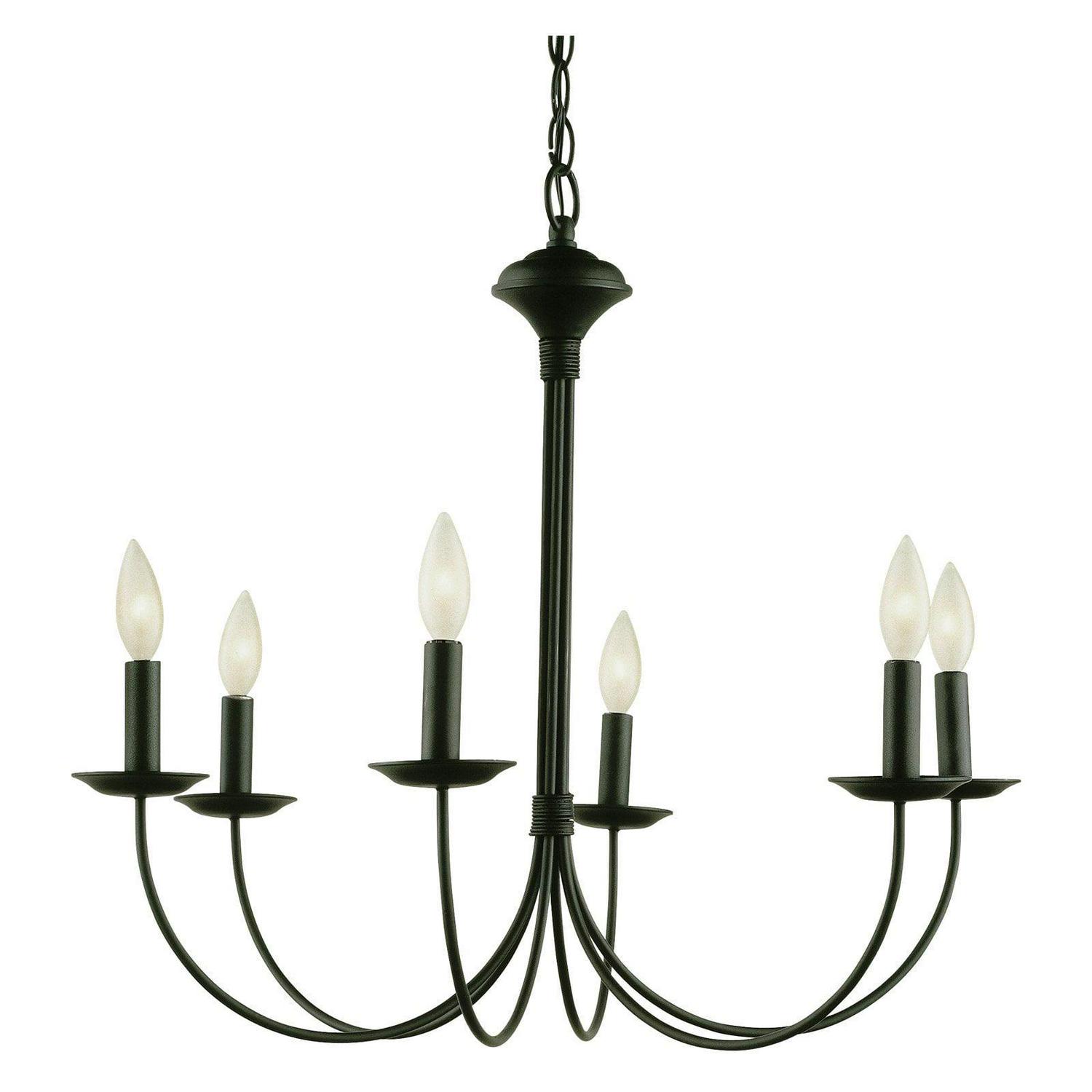 Six Light Black Up Chandelier