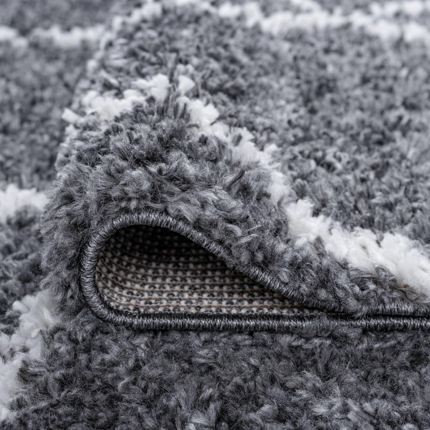 Bliss Rugs Transitional Geometric 7'10'' Round Gray and White Polypropylene Indoor Area Rug, 7'10'' Round - Image 4