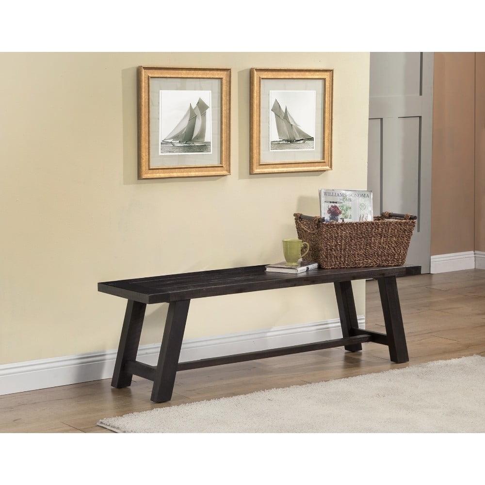 Transitional Style Bench In Acacia Wood Gray- Saltoro Sherpi - Image 2
