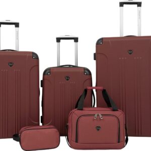 Travelers Club Chicago Plus 5-piece Expandable Hard Side Luggage Set, Apple Butter
