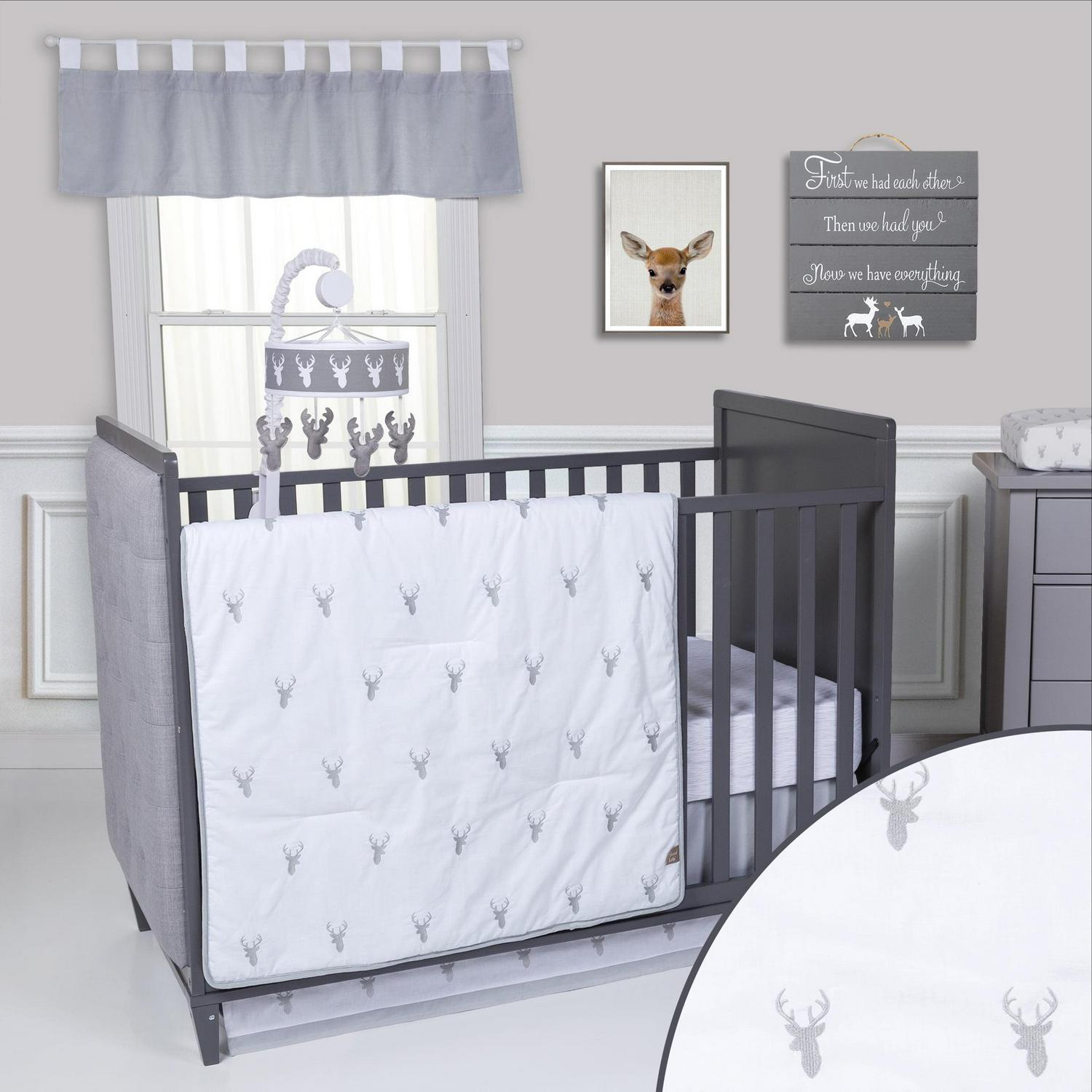 Trend Lab Stag Head 3 Piece Crib Bedding Set