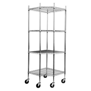 TRINITY EcoStorage® 4-Tier Corner Shelving Rack w/ Wheels
