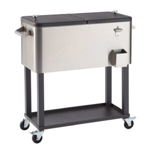 TRINITY 80 Quart Stainless Steel Cooler w/ Shelf